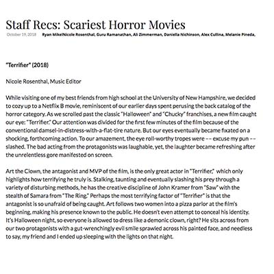 Staff Recs: Scariest Horror Movies